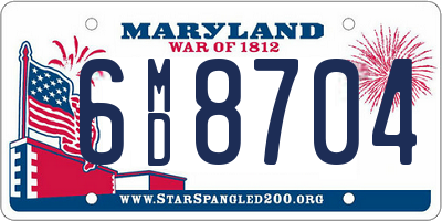 MD license plate 6MD8704