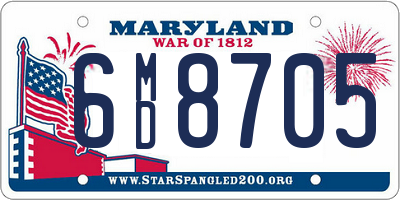 MD license plate 6MD8705