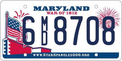 MD license plate 6MD8708