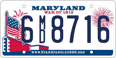 MD license plate 6MD8716