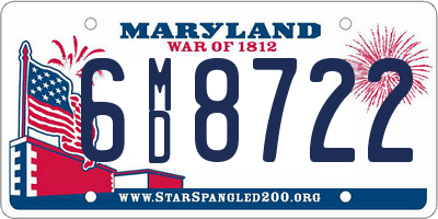 MD license plate 6MD8722