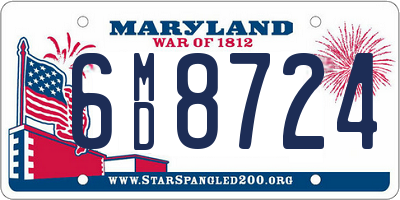 MD license plate 6MD8724