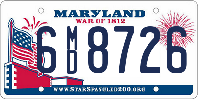 MD license plate 6MD8726