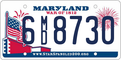 MD license plate 6MD8730