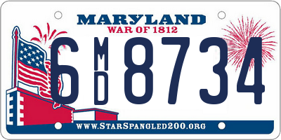 MD license plate 6MD8734