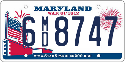 MD license plate 6MD8747