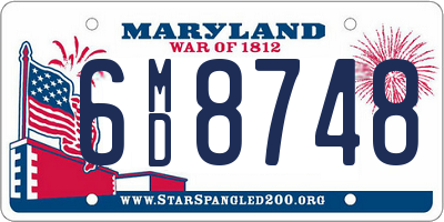 MD license plate 6MD8748