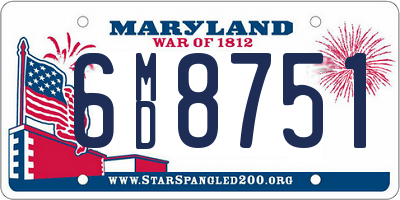 MD license plate 6MD8751