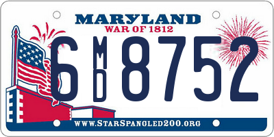 MD license plate 6MD8752