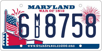 MD license plate 6MD8758