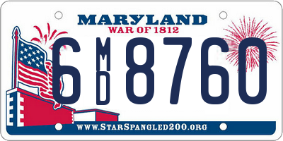 MD license plate 6MD8760