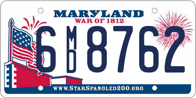 MD license plate 6MD8762