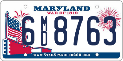 MD license plate 6MD8763