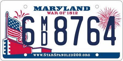 MD license plate 6MD8764