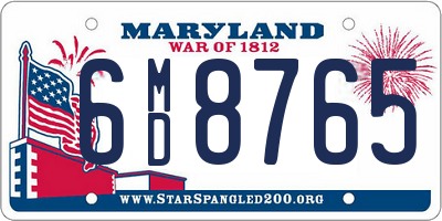 MD license plate 6MD8765