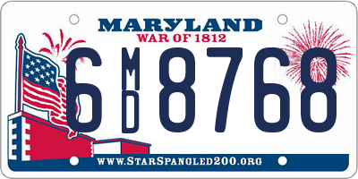 MD license plate 6MD8768