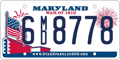 MD license plate 6MD8778