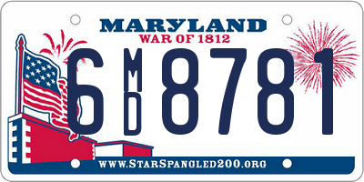 MD license plate 6MD8781