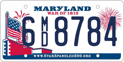 MD license plate 6MD8784