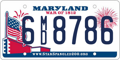 MD license plate 6MD8786