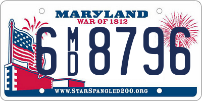 MD license plate 6MD8796