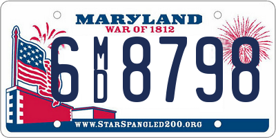 MD license plate 6MD8798