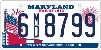 MD license plate 6MD8799