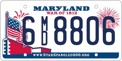 MD license plate 6MD8806