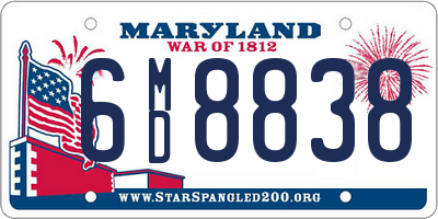 MD license plate 6MD8838