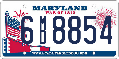 MD license plate 6MD8854