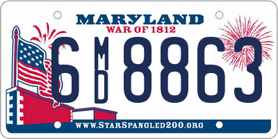 MD license plate 6MD8863