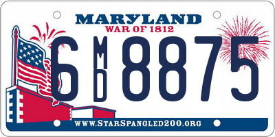 MD license plate 6MD8875