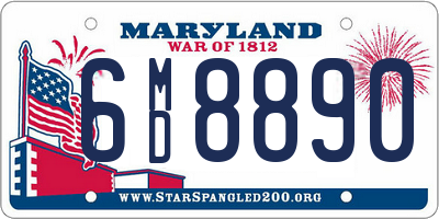 MD license plate 6MD8890