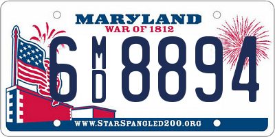 MD license plate 6MD8894