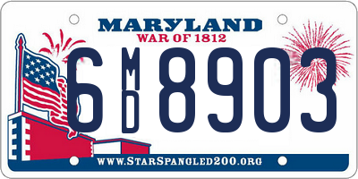 MD license plate 6MD8903