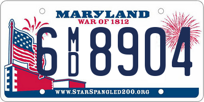 MD license plate 6MD8904