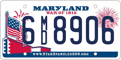 MD license plate 6MD8906