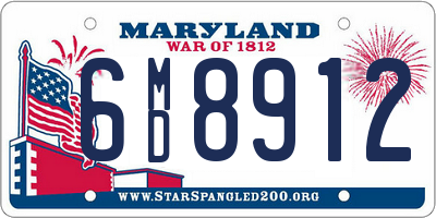 MD license plate 6MD8912