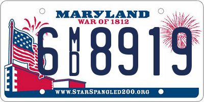 MD license plate 6MD8919