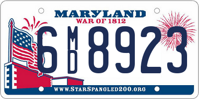 MD license plate 6MD8923