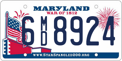 MD license plate 6MD8924