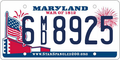 MD license plate 6MD8925