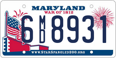 MD license plate 6MD8931