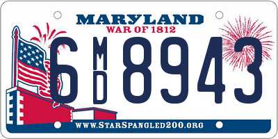 MD license plate 6MD8943