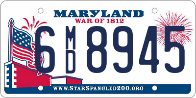 MD license plate 6MD8945