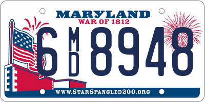 MD license plate 6MD8948