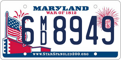 MD license plate 6MD8949