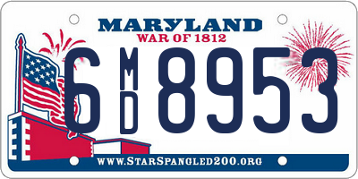 MD license plate 6MD8953