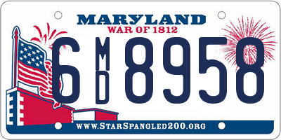 MD license plate 6MD8958