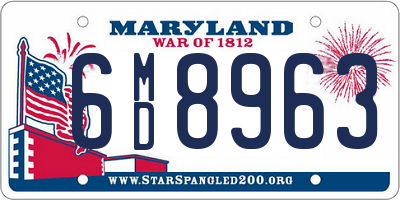 MD license plate 6MD8963